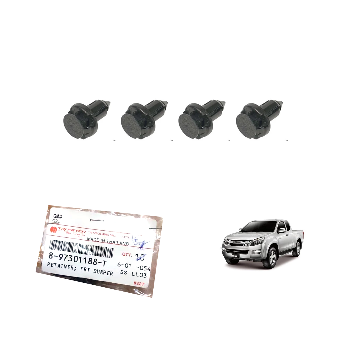 GENUINE PARTS 897301188T Front Bumper Retainer Clip Isuzu D-Max 2003-2023 K