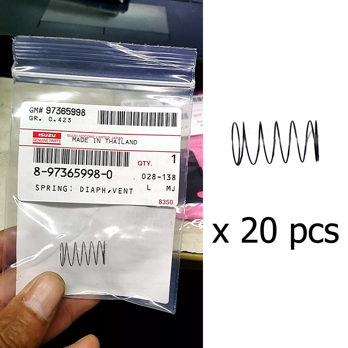 Set 20 pcs Genuine ISUZU #8973659980 Spring Ventilator Diaph 4JK 4JJ D-MAX I
