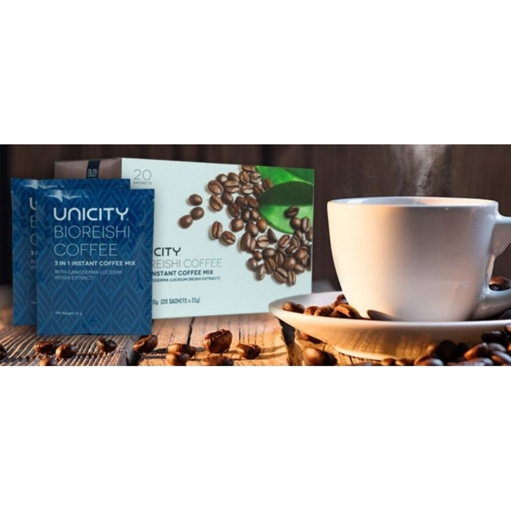 20 Packets 3 in 1 Unicity BioReishi instant Coffee Arabica mixed Red reishi K