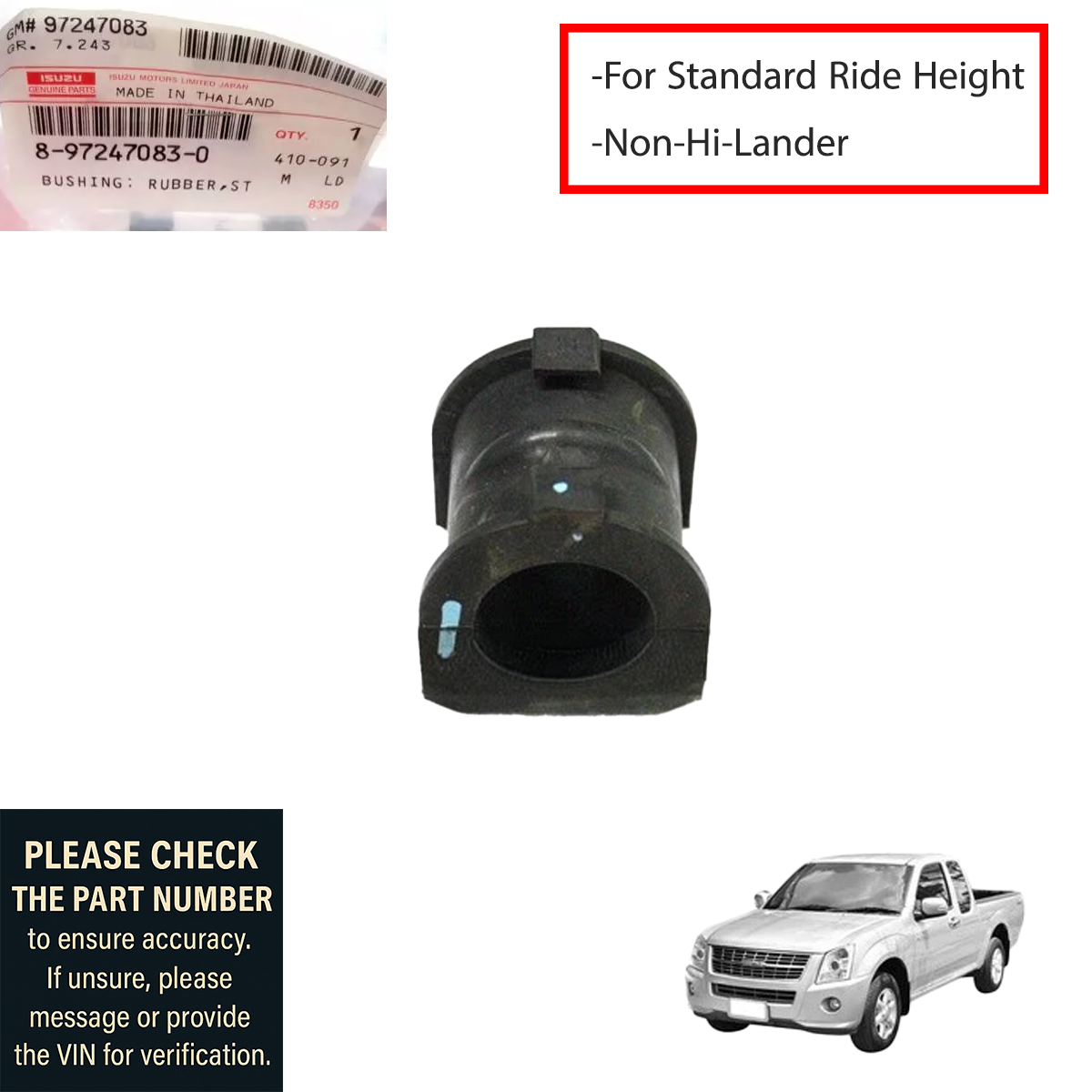ISUZU (2WD) Buchse Gummi Stabistange #8972470830 D-Max 2003-11 Original K