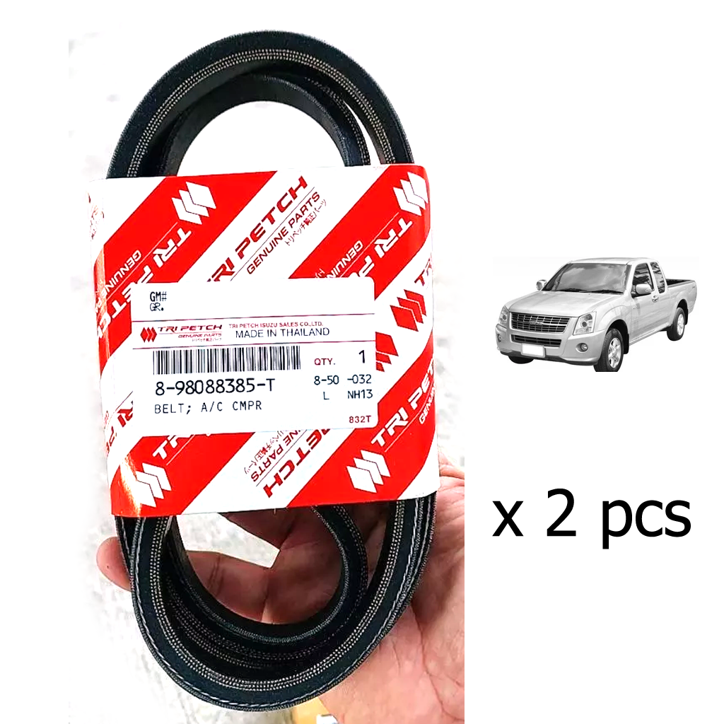 2pcs Genuine Belt A/C Compressor #898088385T Isuzu D-Max 2005-11 L=1369 B=13.3 K