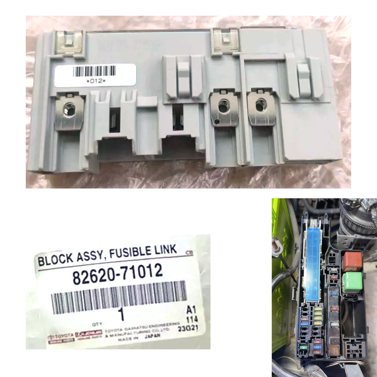 Original BLOCK ASSY FUSIBLE LINK Toyota #8262071012 VIGO Fortuner Hilux K