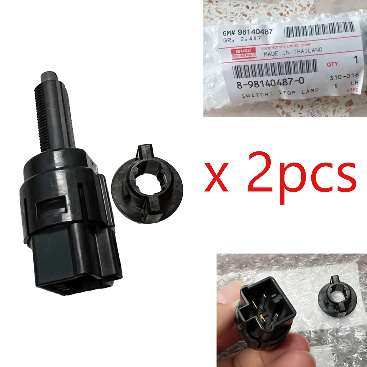 2pcs ISUZU #8981404870 Brake light switch DMax 2012-21 MU-X 2014-21 K