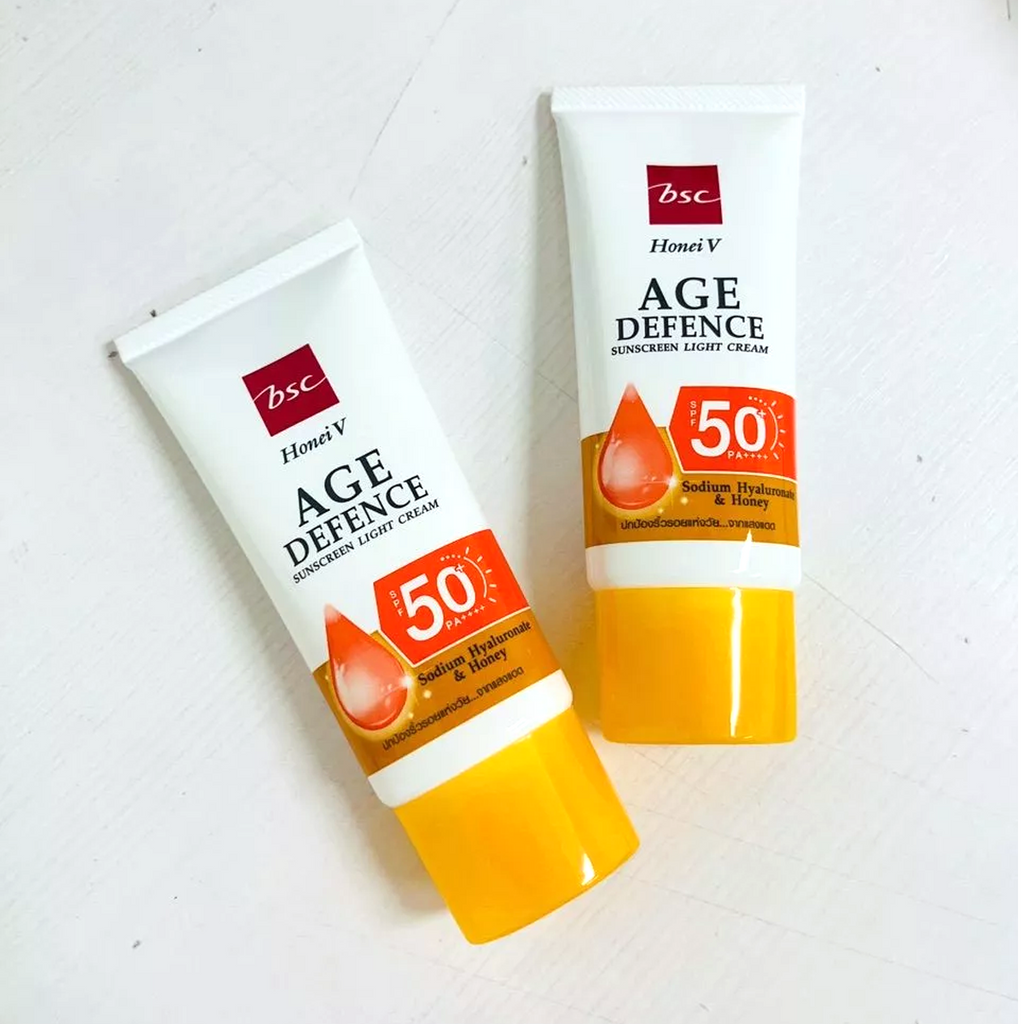 30g ハニー＆ヒアルロン酸 エイジディフェンス サンスクリーンクリーム SPF50+ UVA UVB BSC K