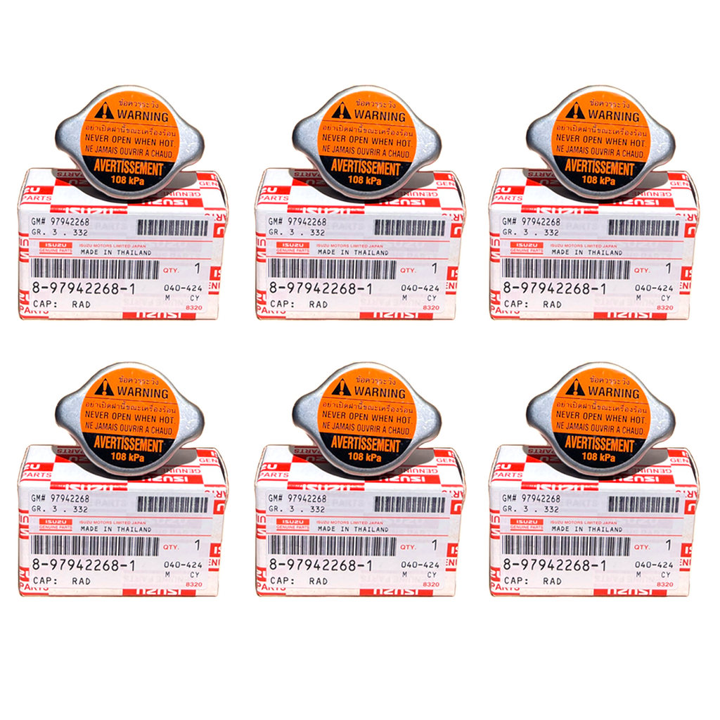 (6 Pcs) 8979422681 Genuine Radiator Cap Cover Isuzu D-MAX Mu-X Mu-7 2003-2019