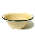 7 inches Yellow enamel camping round bowl vintage enamelware dinnerware K