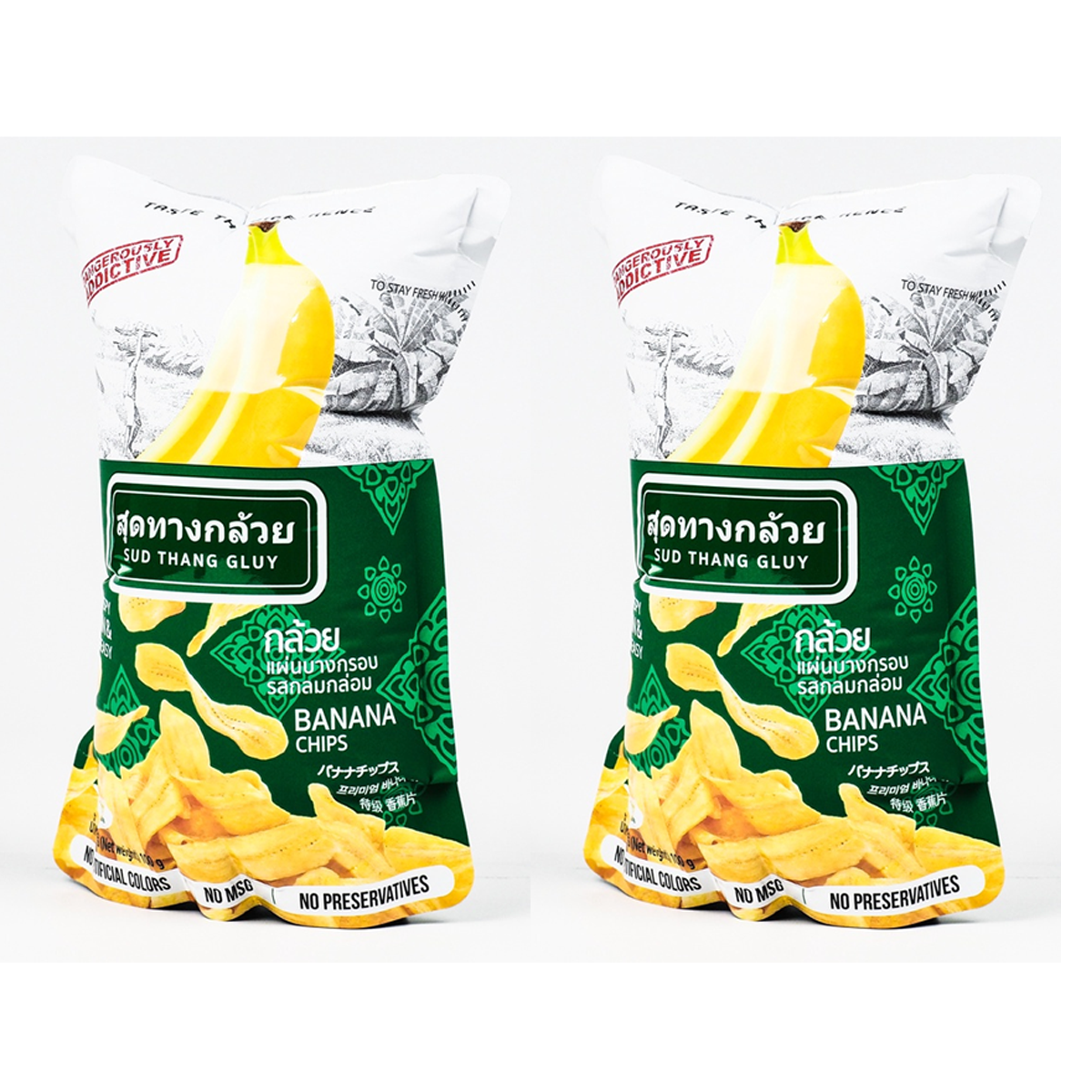 100g Bananenchips Snack Natürliche Trockenfrüchte Ohne Farbstoffe Sud Thang Gluy K