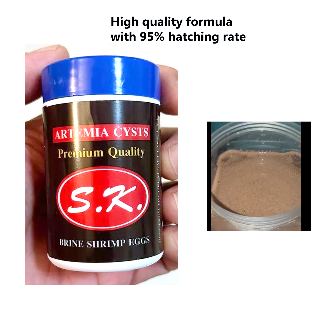 50g Artemia-Zysten Salinenkrebs-Eier für Babygarnelen Fischfutter S.k.Black K