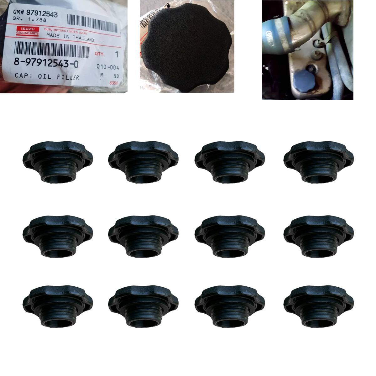 12pcs 8979125430 Genuine Oil Filler Cap Cover Isuzu D-MAX 2003-2006 TFR Dragon K