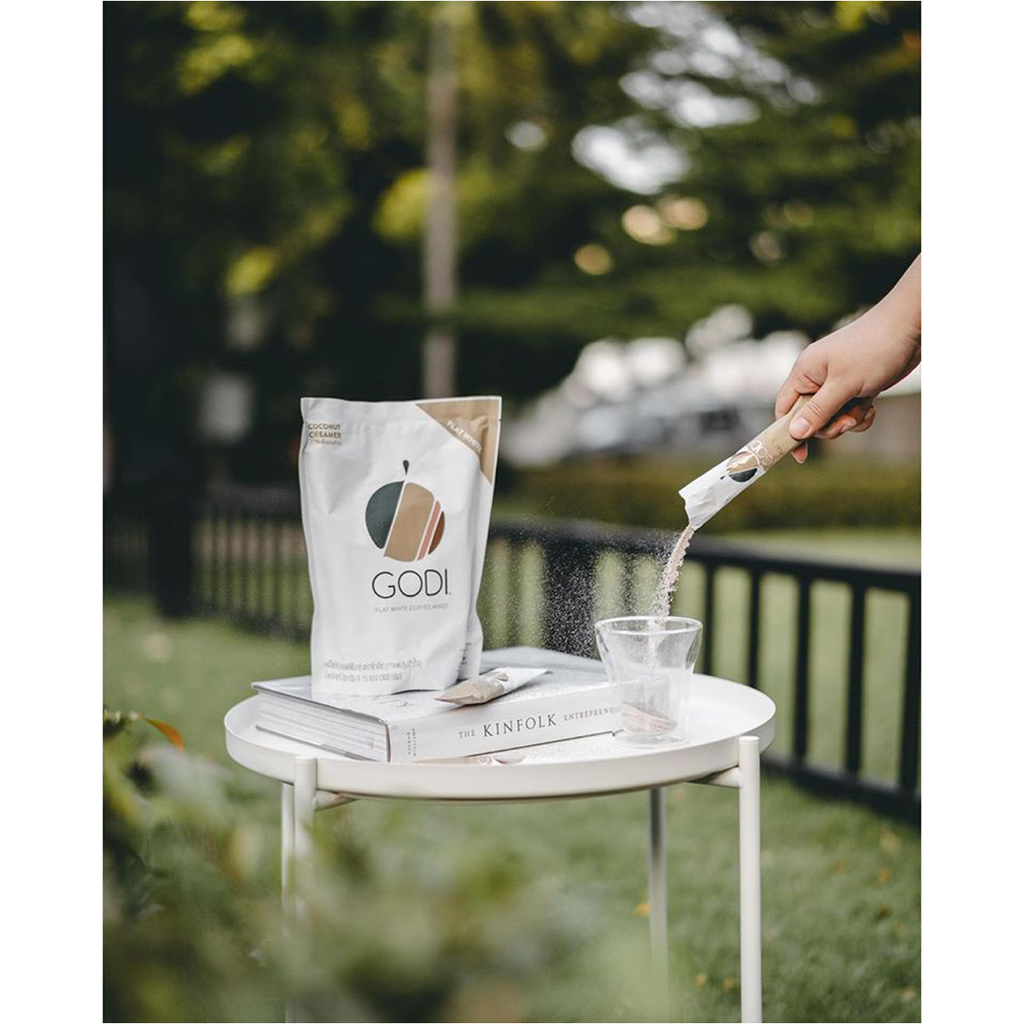 (15Sachets/Pack) GODI PREMIUM FLAT WHITE 3in1 COFFEE MIXED Coconut Creamer K