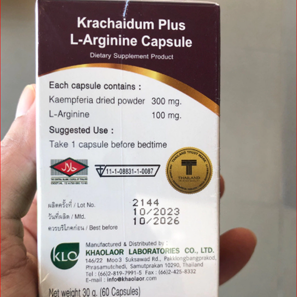 (60 Kapseln) Krachaidum Kaempferia parviflora Schwarzer Ingwer Extrakt Nahrungsergänzungsmittel für Männer K