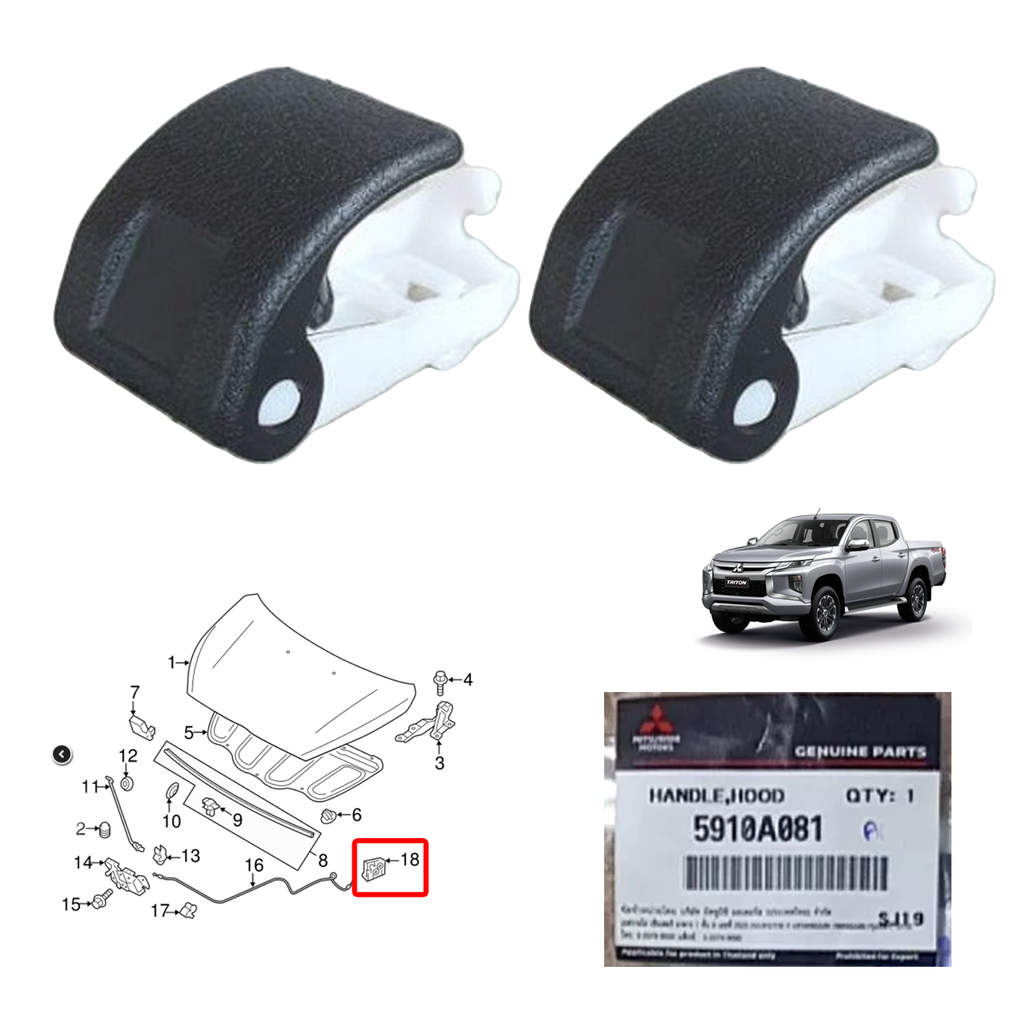 Original Motorhaubenentriegelungsgriff L200 Triton Pajero Sport Mirage 2014-23 K