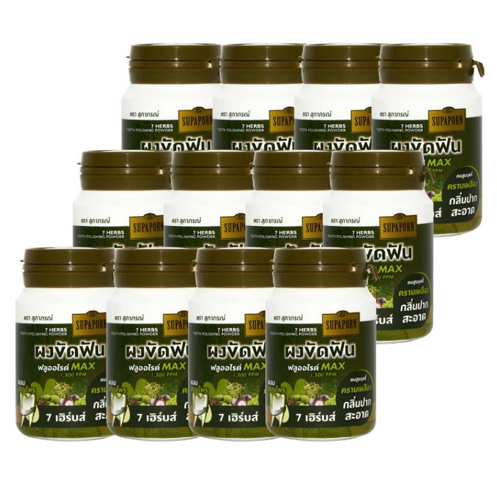 12pcs x (90g) 7Herbs Tooth Powder Polishing Toothpaste tea coffee stains K
