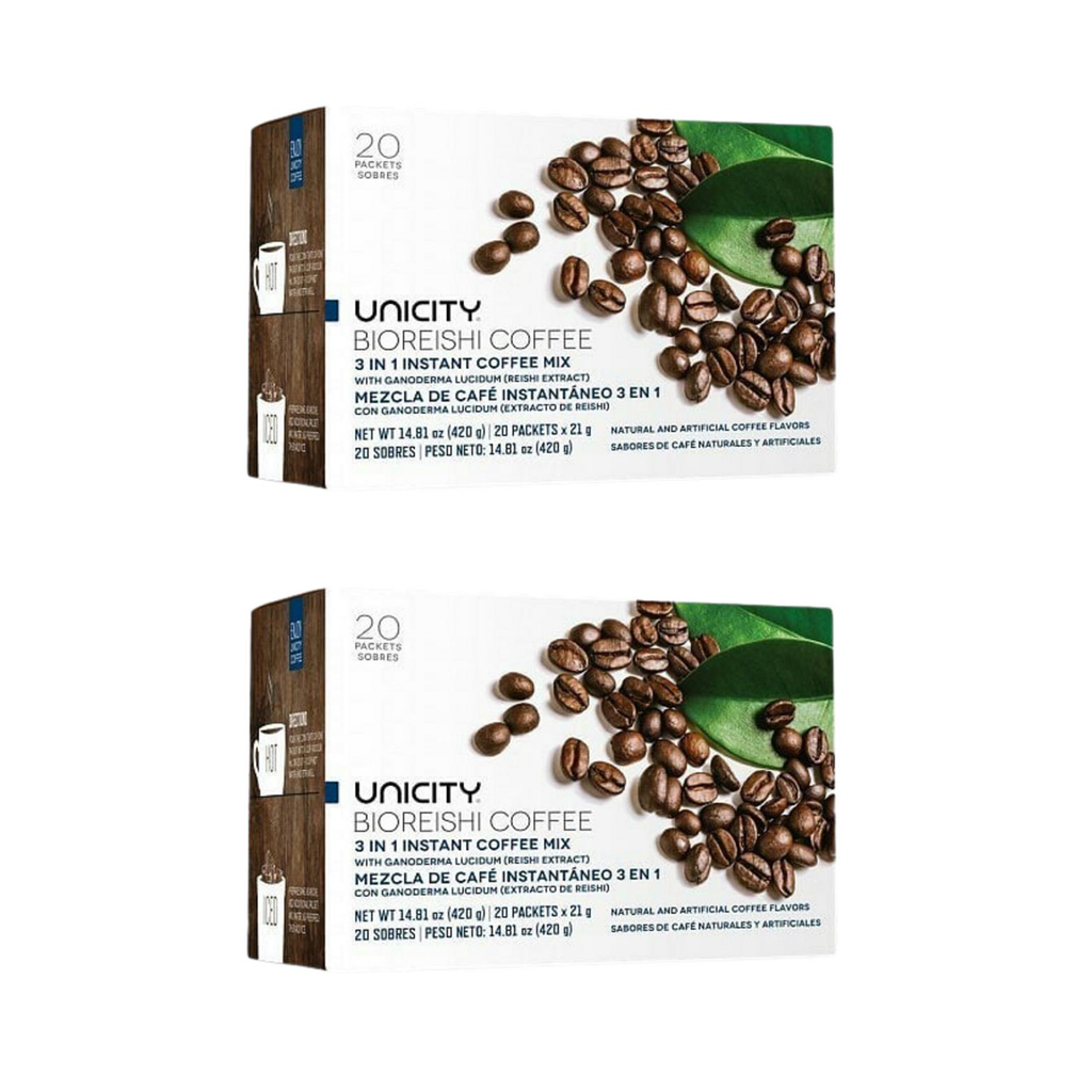 20 Packets 3 in 1 Unicity BioReishi instant Coffee Arabica mixed Red reishi K