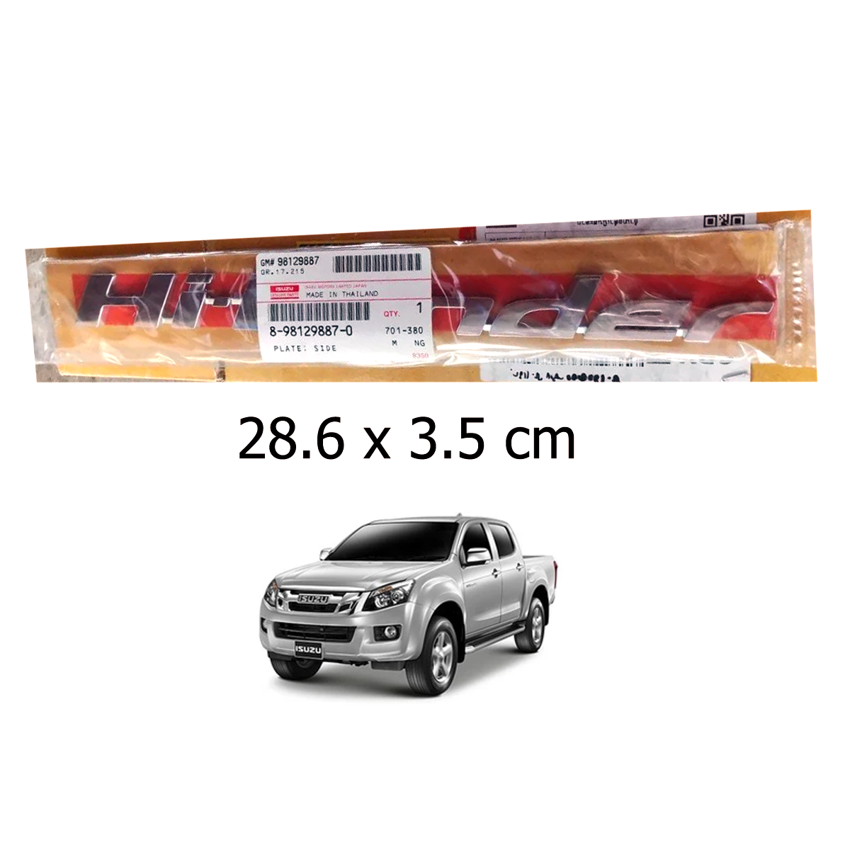8981298870 Echtes Hi-Lander Logo Seitenemblem Plakette Isuzu D-MAX 2012-2019 K