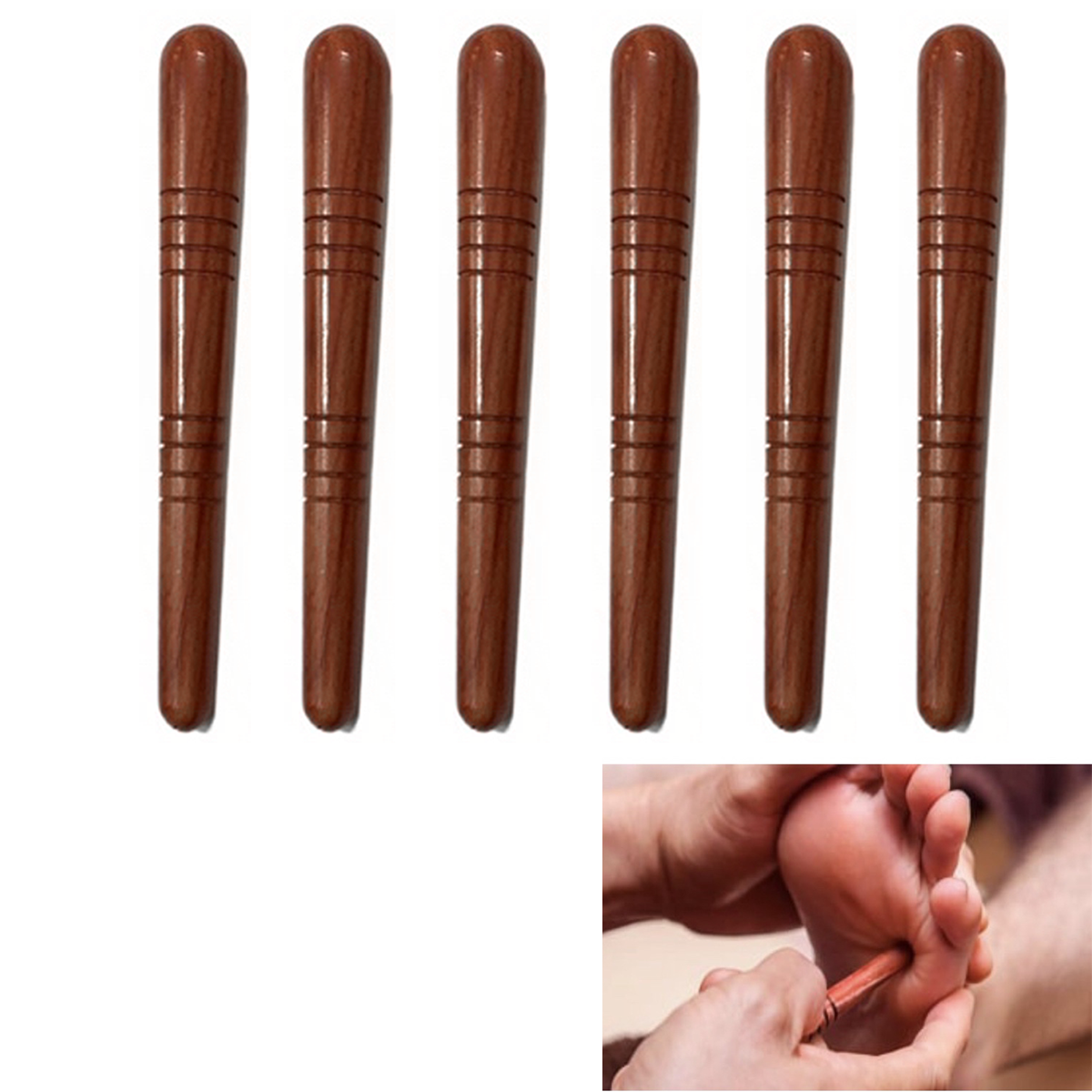 Holzstab Thai-Fußmassagegerät Reflexzonenmassage Traditionelles Thai-Massagegerät HK
