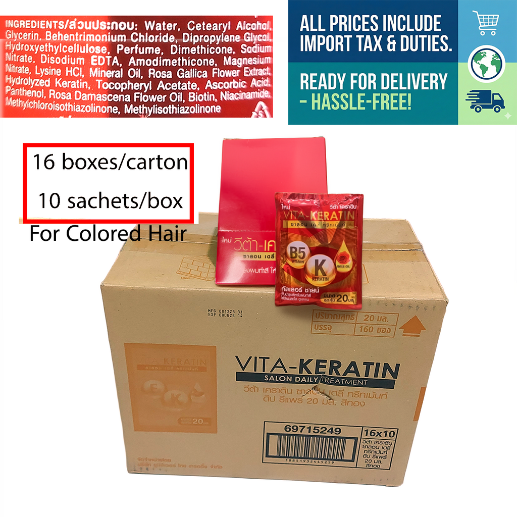 1 Carton Vita Keratin Treatment Color Shine Nourishing Colored Hair DDPK
