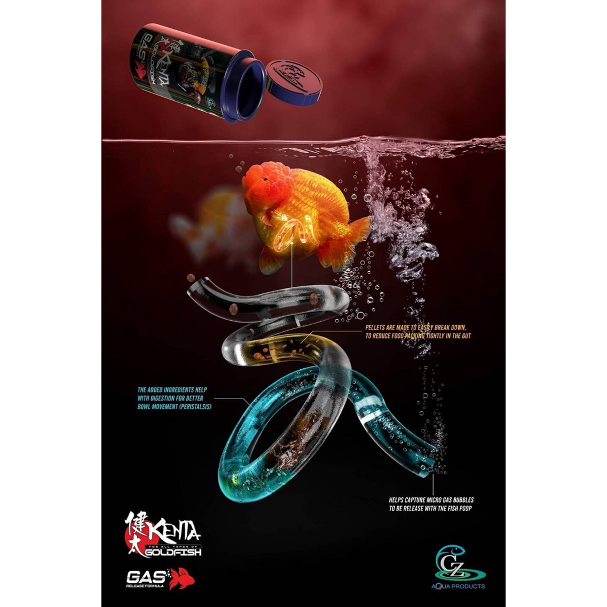 Kenta Goldfischfutter 150g – Anti-Bläh & Gas Relief Rezeptur für Goldfische (1,5mm Pellets)