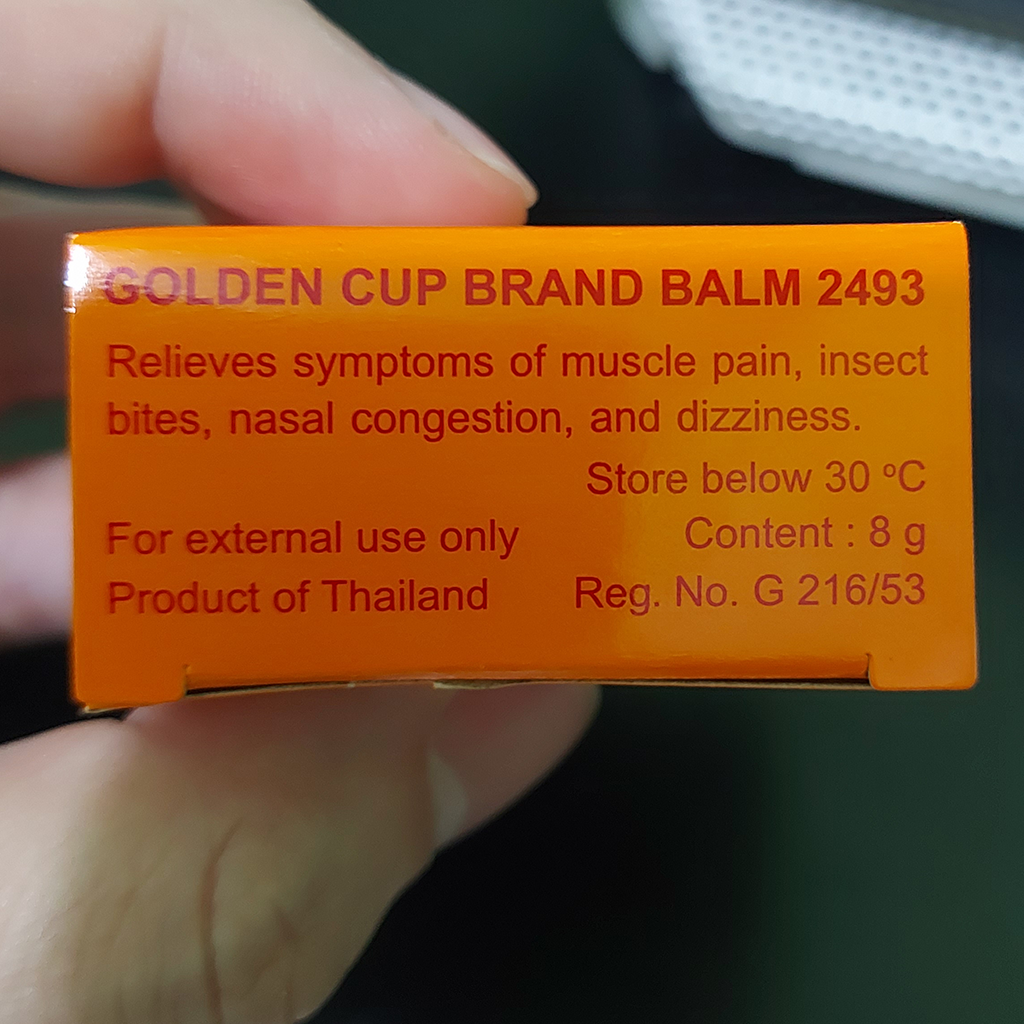 8g Golden Cup Herbal Balm helps relieve muscle aches Insect Bites Massage K
