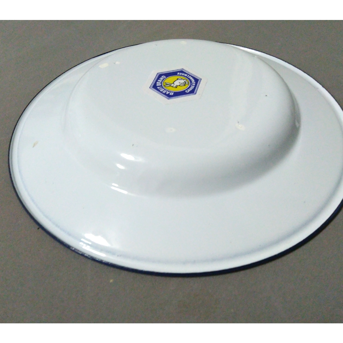 7" Enamel Dinnerware Plates White vintage enamelware dishes K