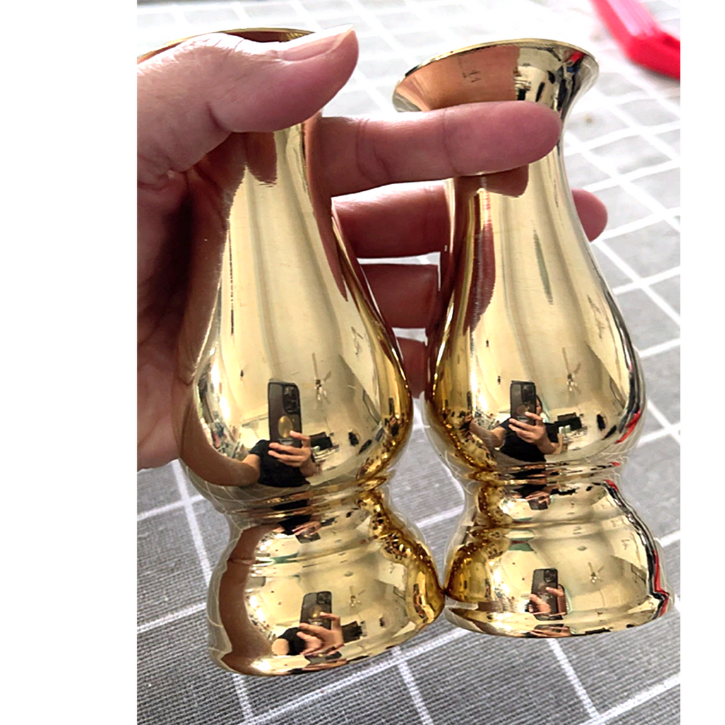 1 pair x Size 5 inches Brass Vase 100% Genuine Brass For putting flowers K