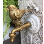 アンティーク鳥型真鍮製蛇口 - 庭用装飾水栓（ハンドル付き）