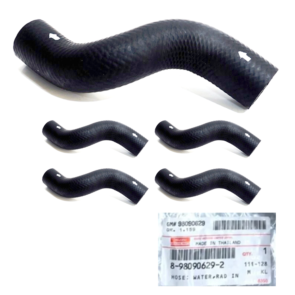 5 Stk. Isuzu D-Max 2012–18, MU-X #8980906292 Original oberer Wasserkühler-Schlauch