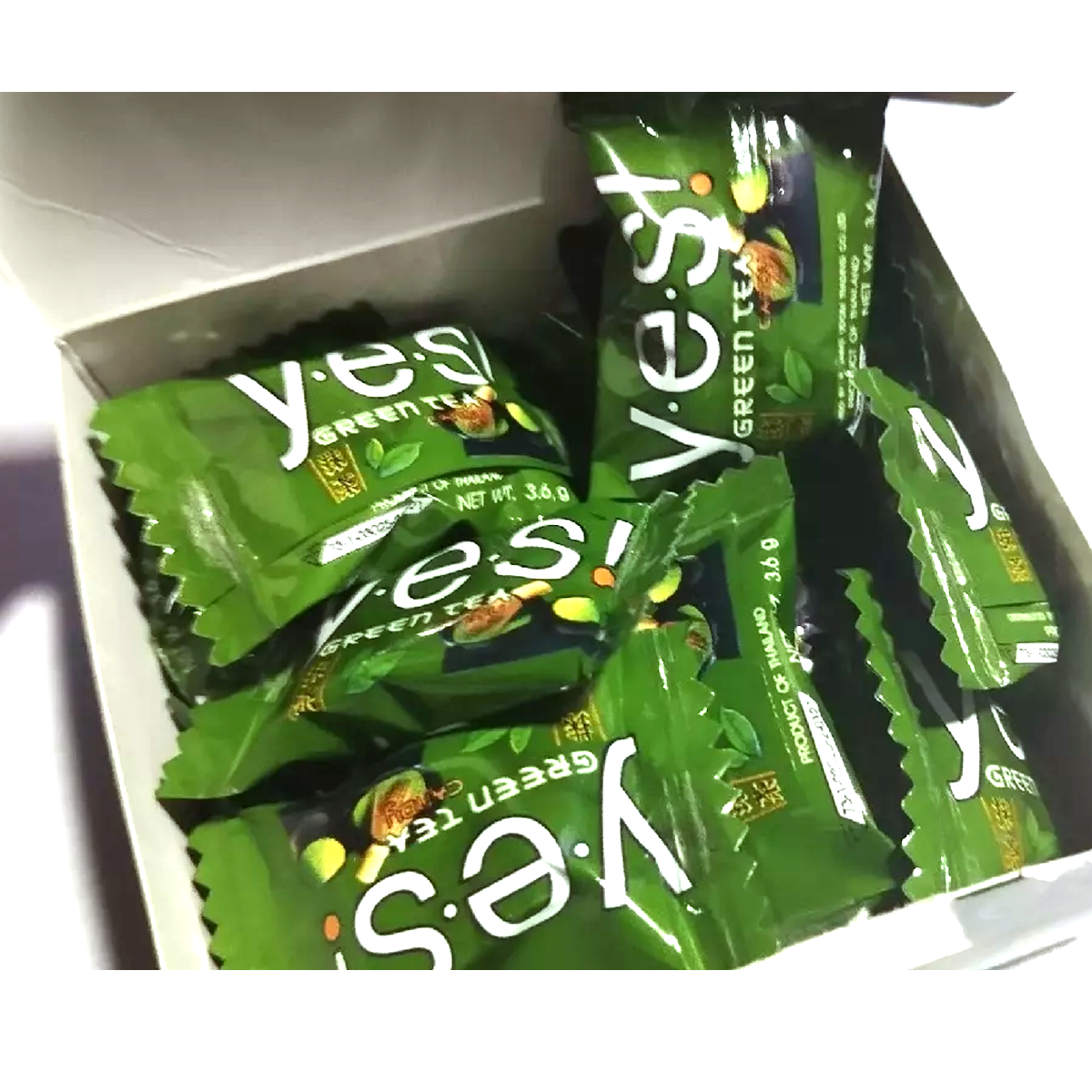 Yes! Green Tea flavor candy 79.2g/box Real green tea from Japan No Color Added K