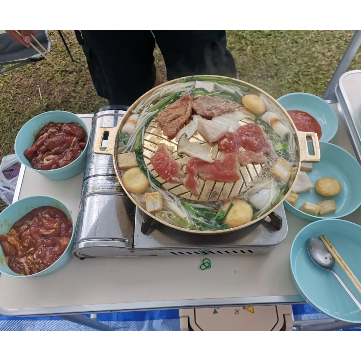 11 Zoll Echtes Messing BBQ Topf Herd Pfanne Grill Mookata Thai Küche BBQ K