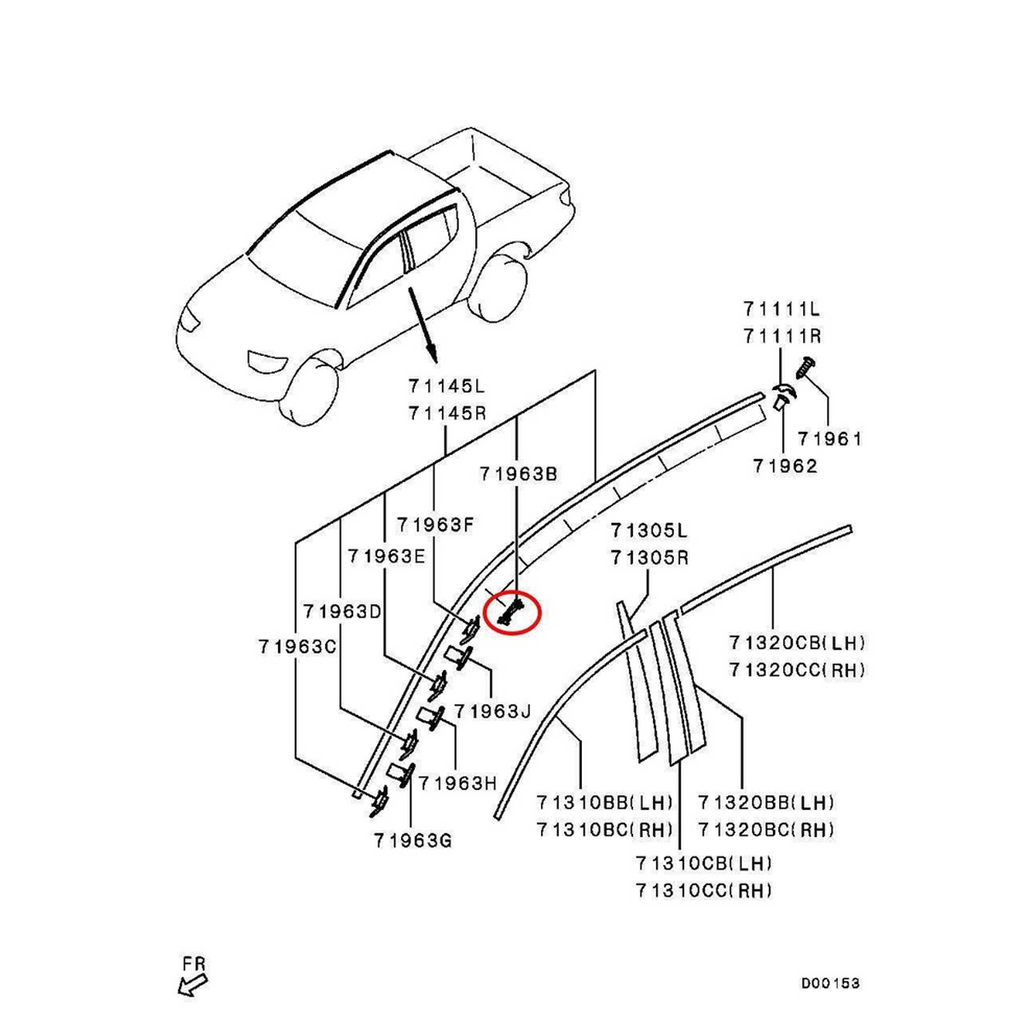 20 Stück Dachclip Dachleiste Mitsubishi L200 TRITON PAJERO SPORT 2005-14 K