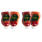 Set 4 pcs 250g Tomato (2pcs) + Chili (2pcs) Sauce Dip Food Snack Roza Squeeze K