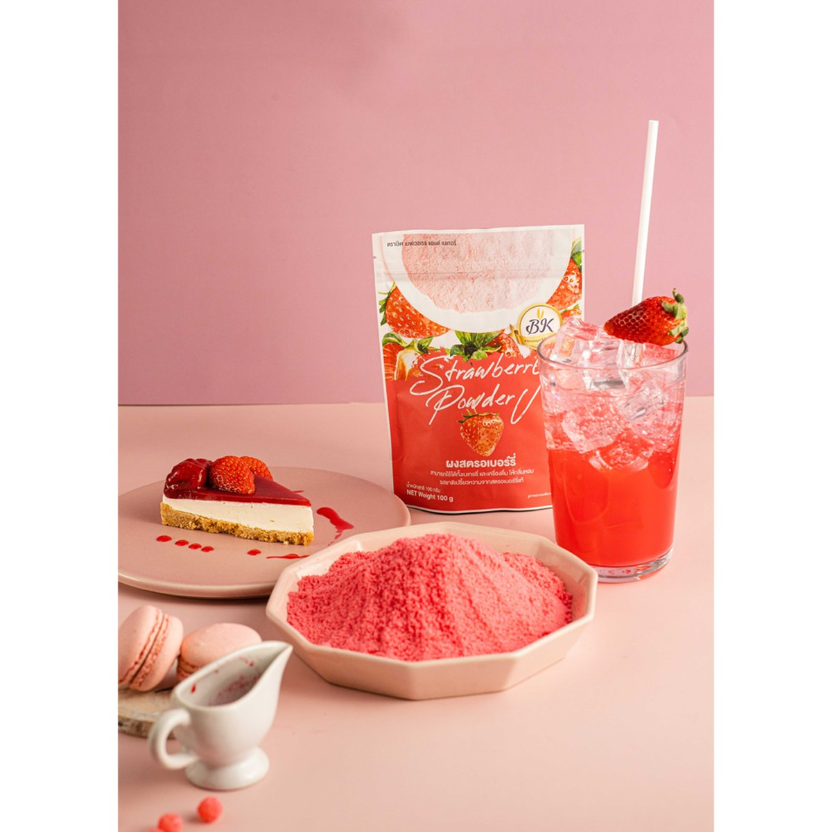 100g Strawberry Powder Drinks Cake Beverage Bakery ingredients K
