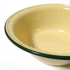 7 inches Yellow enamel camping round bowl vintage enamelware dinnerware K
