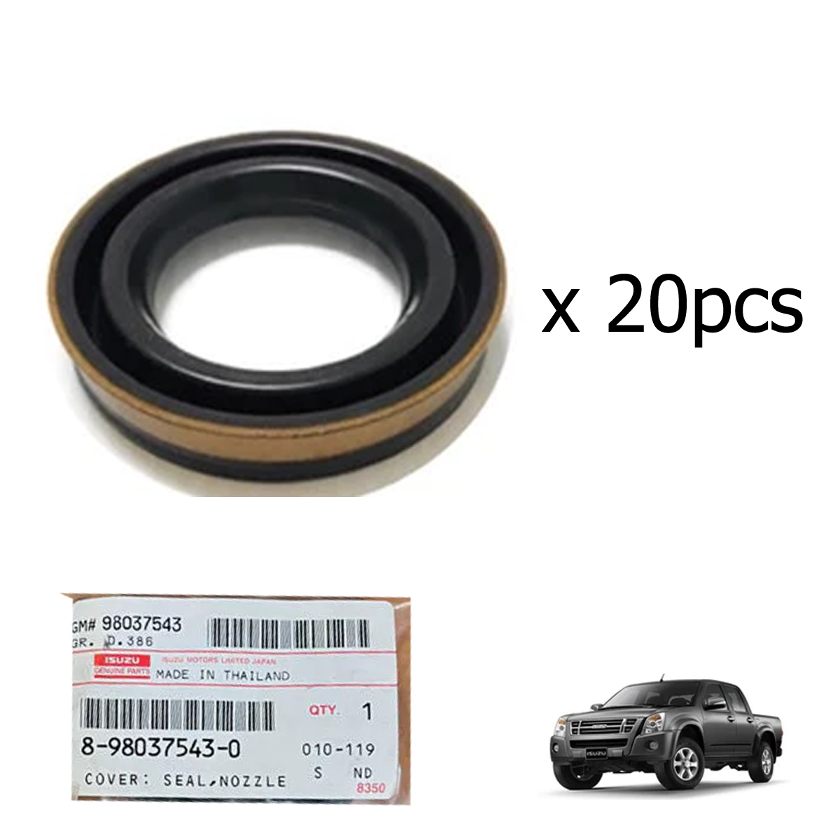 20pcs ISUZU D-Max Cover Seal Nozzle Genuine 8980375430 4JK1-TC,4JJ1-TC 2007-12 K