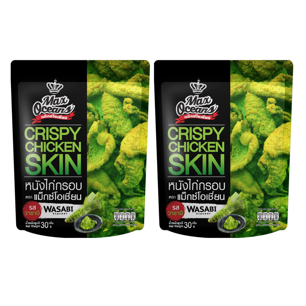 Crispy fried chicken skin snack , WASABI Flavor, 30 grams K