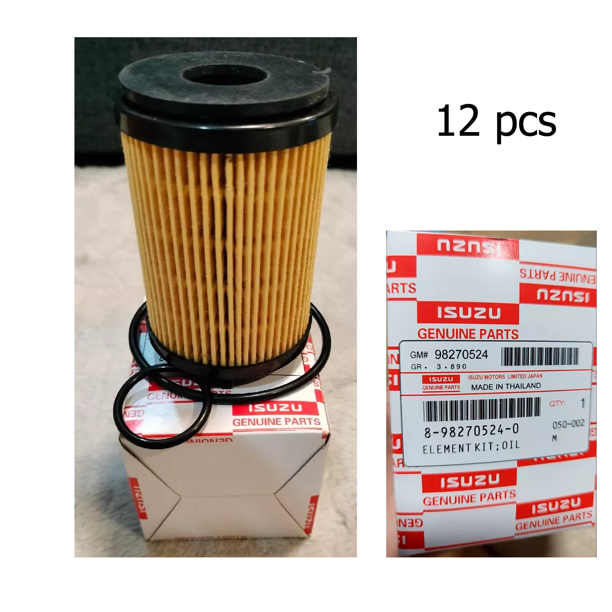 (12pcs) Genuine Oil Fuel Filter Isuzu D-Max Mu-x 1.9 Blue Power 2016-25 K