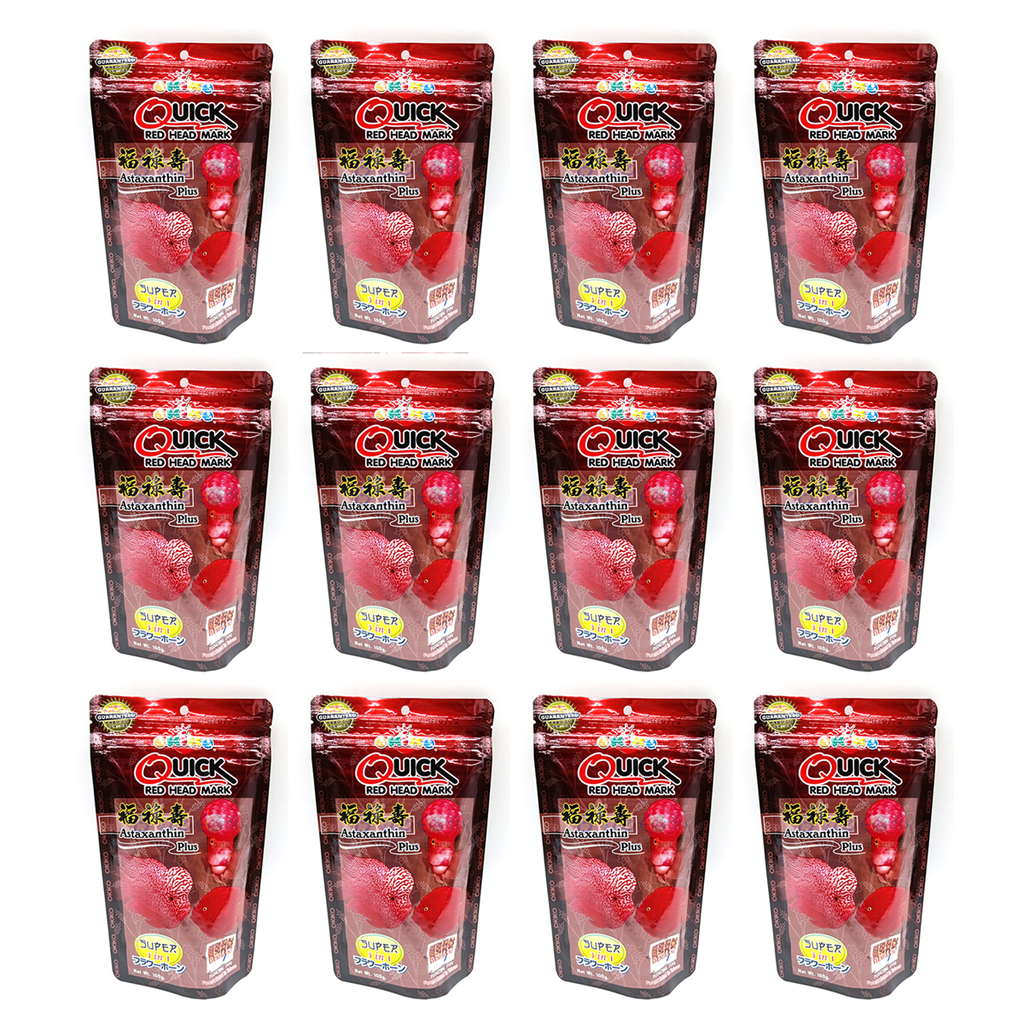 Okiko Flowerhorn Fish Food – Quick Red Head Mark Cichlid (12-Pack x 100g)