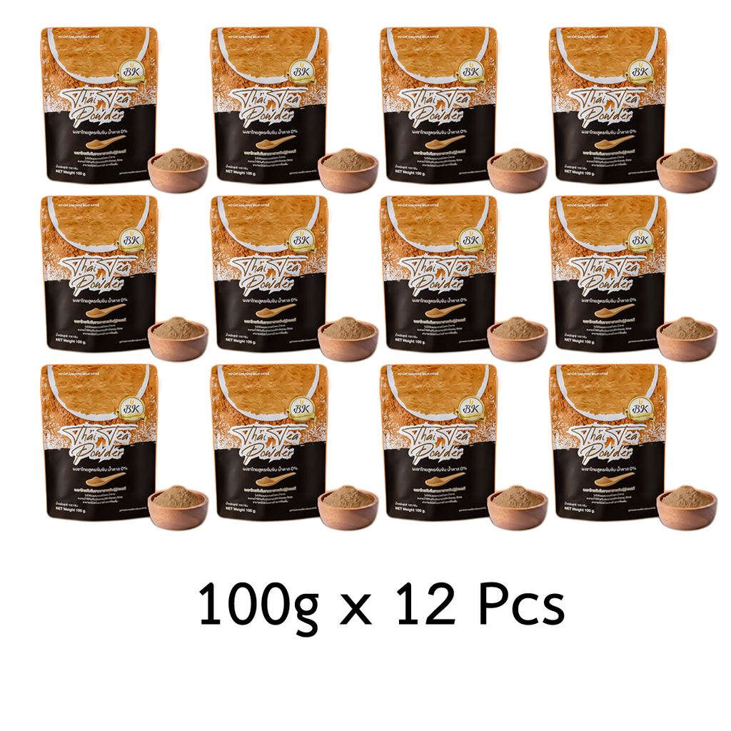 12 Pcs x 100g Thai Tea Powder For Drinks Bakery Cake Beverage Sugar Free BKK