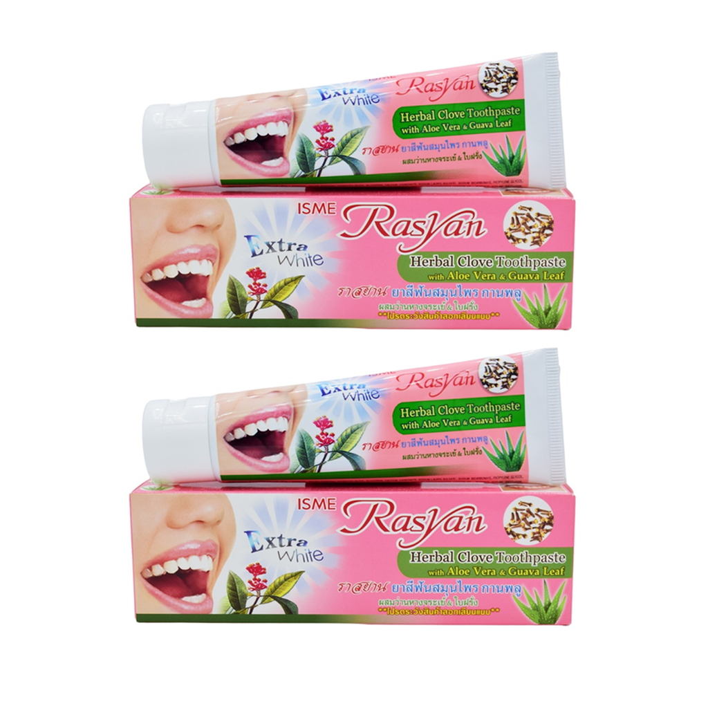 ラシヤン ハーバル歯磨き粉 100g – クローブ、アロエベラ、グアバ葉配合 | 美白＆口臭予防 | タイハーブ