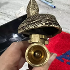 Pelikanvogel Messing Wasserhahn – 10 cm Länge, 1/2" Gewinde | Ausgefallener Gartenhahn mit Schlauchanschluss | Hergestellt in Thailand