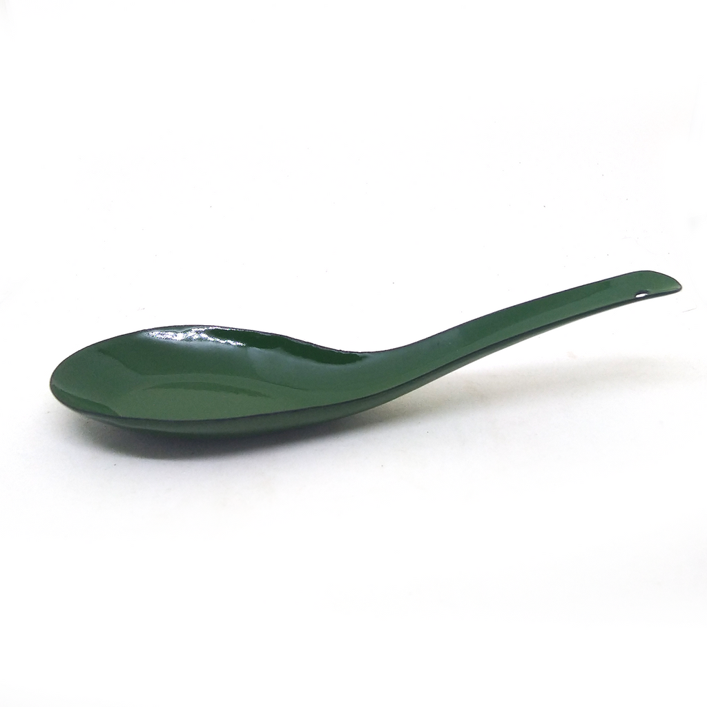 Set 4 Pcs enamel Soup spoons enamelware Green chinese camping japanese K