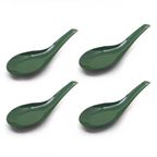 Set 4 Pcs enamel Soup spoons enamelware Green chinese camping japanese K