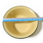 7 inches Yellow enamel camping round bowl vintage enamelware dinnerware K