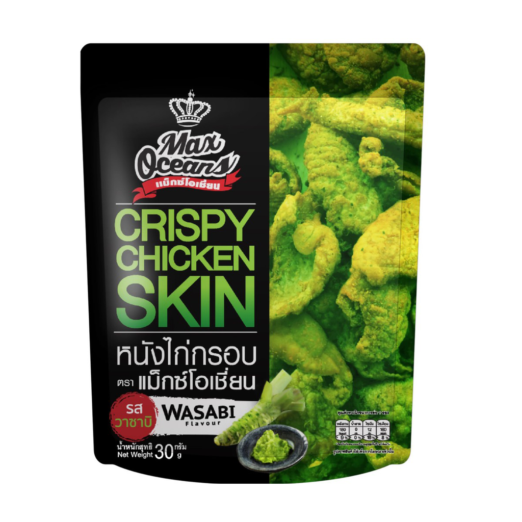 Crispy fried chicken skin snack , WASABI Flavor, 30 grams K