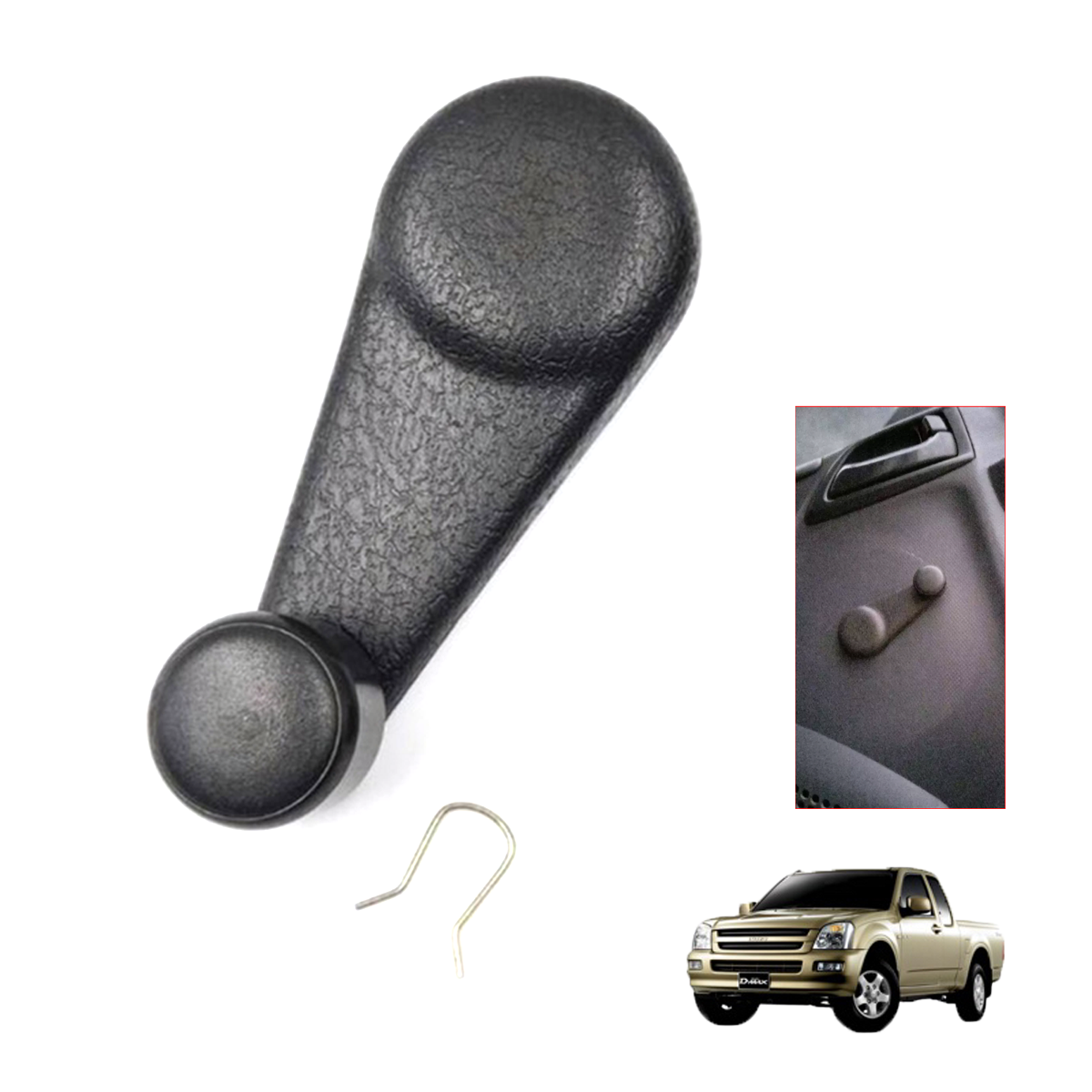 (1 Stück) Fensterkurbel Schwarz 2002-2011 Isuzu Dmax Npr Holden Rodeo Colorado K