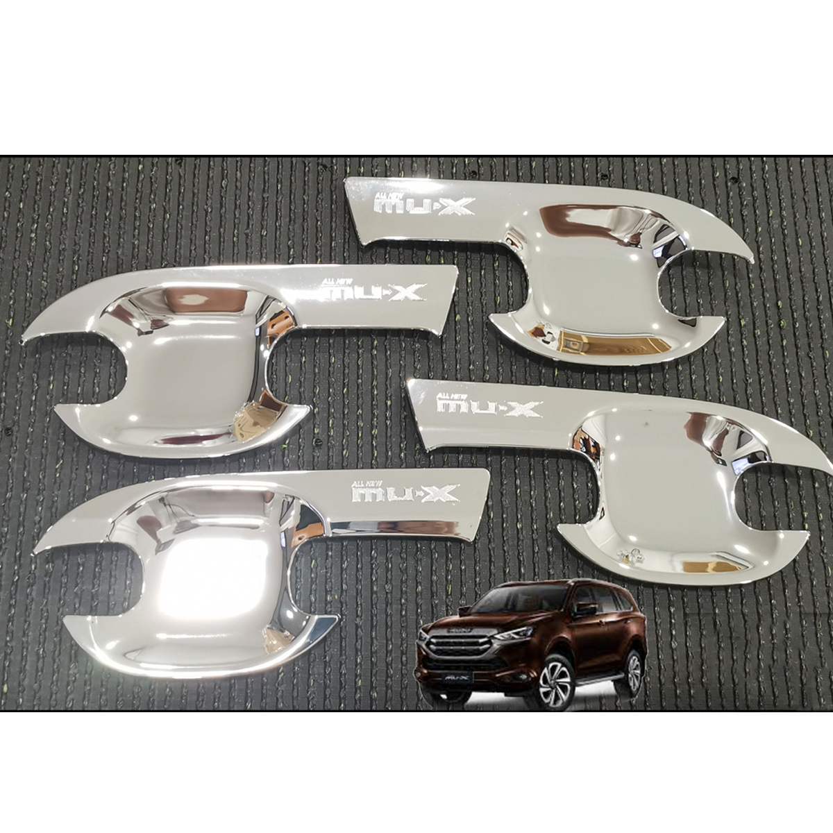 4 pcs Silver ABS Plastic Chrome plated Handle Bowl Cover Isuzu Mu-x 2021-24 K