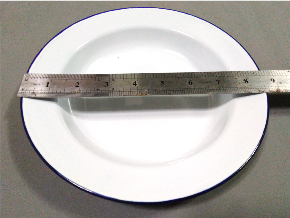 5枚セット 8.5インチ エナメル食器プレートセット ホワイト ビンテージエナメルウェア皿 K