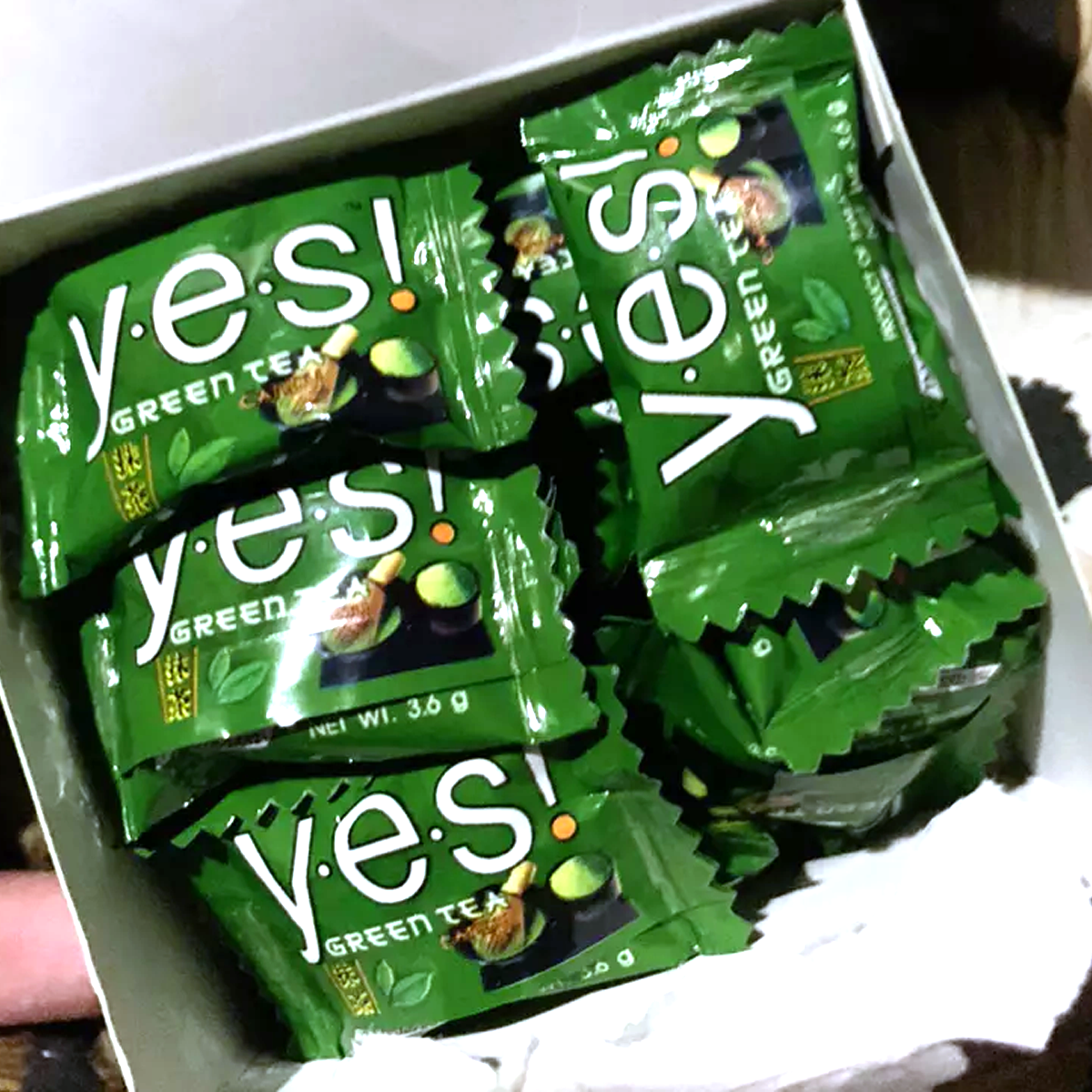 Yes! Green Tea flavor candy 79.2g/box Real green tea from Japan No Color Added K
