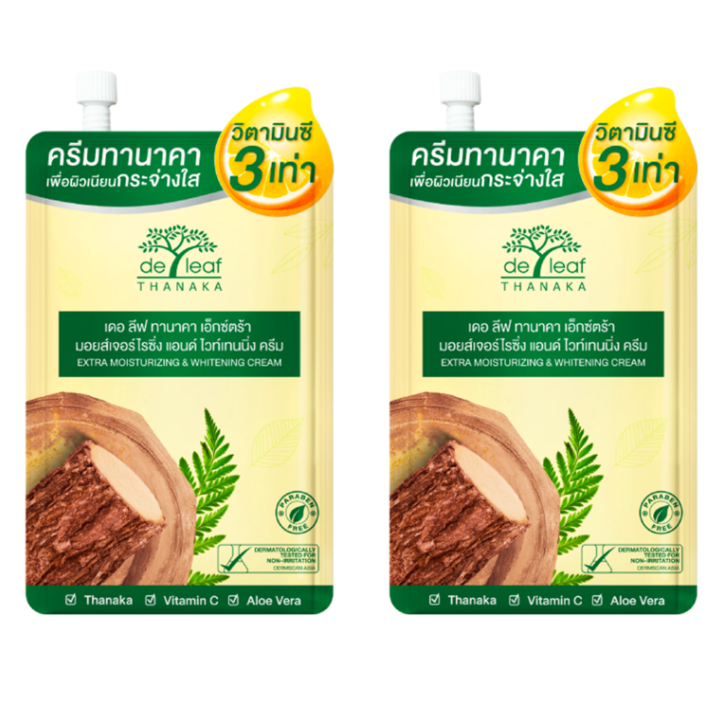 7g Thanaka Feuchtigkeitsspendende und Aufhellende Gesichtscreme Aloe Vera Vitamin C DE LEAF K