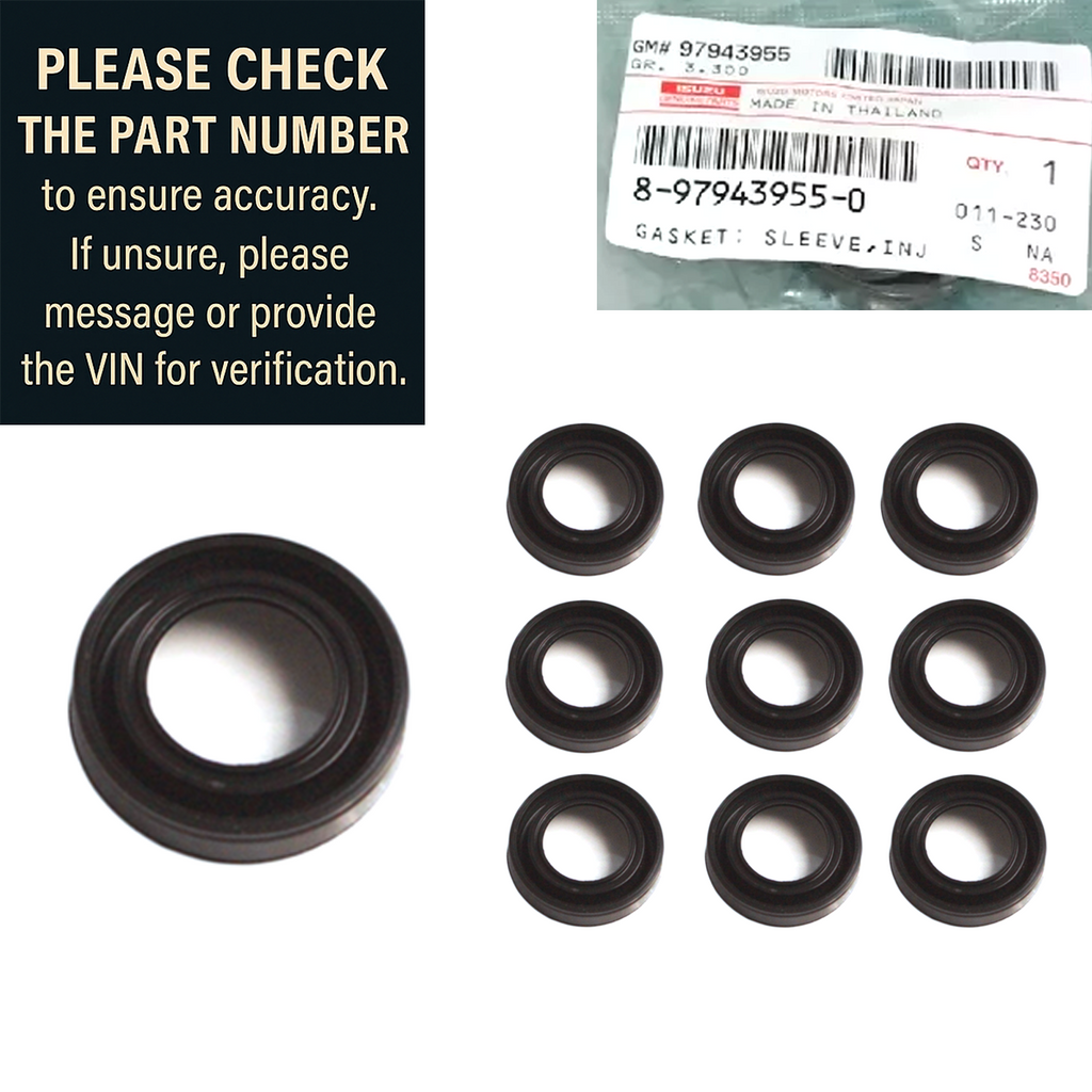 10pcs Isuzu Injector Sleeve Seal 8979439550 DMax MUX MU7 4JK1 4JJ1 4JJ3 K